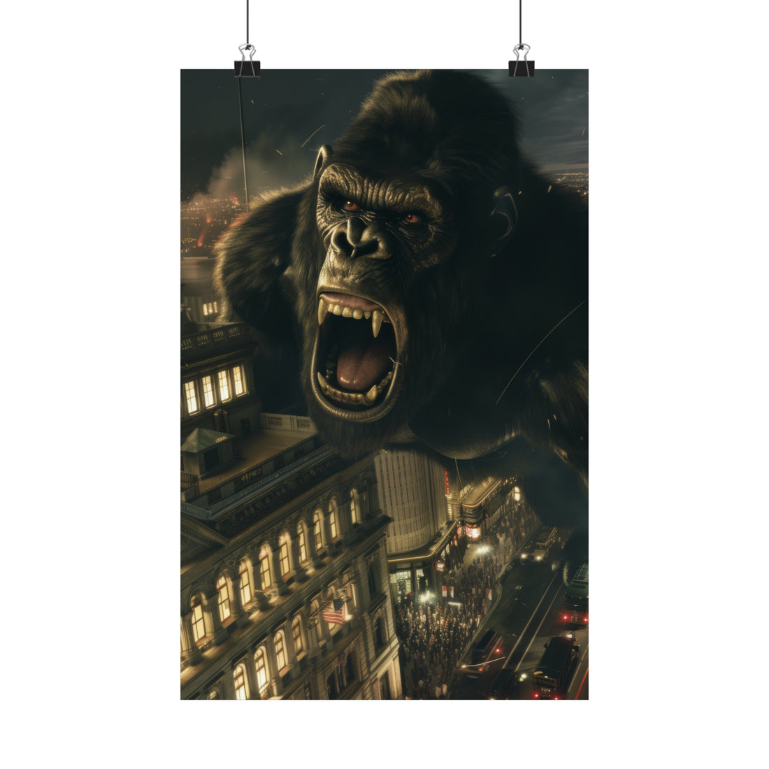 King Kong City Attack Matte Vertical Poster