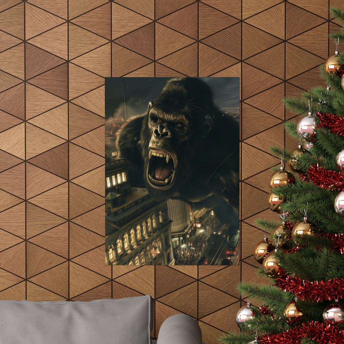 King Kong City Attack Matte Vertical Poster