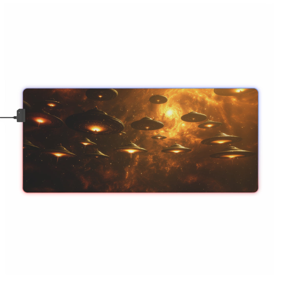 Alien Saucers LED Gaming Mouse Pad