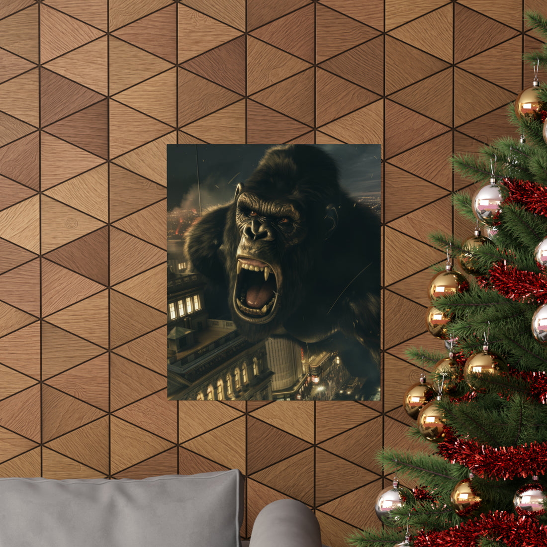 King Kong City Attack Matte Vertical Poster