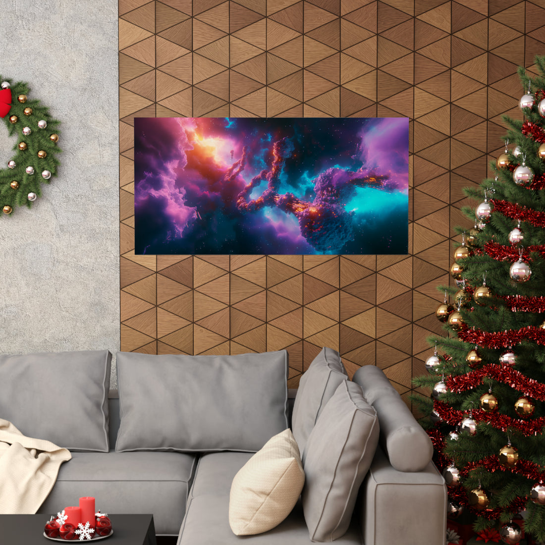 Vibrant Space Scene Matte Horizontal Poster