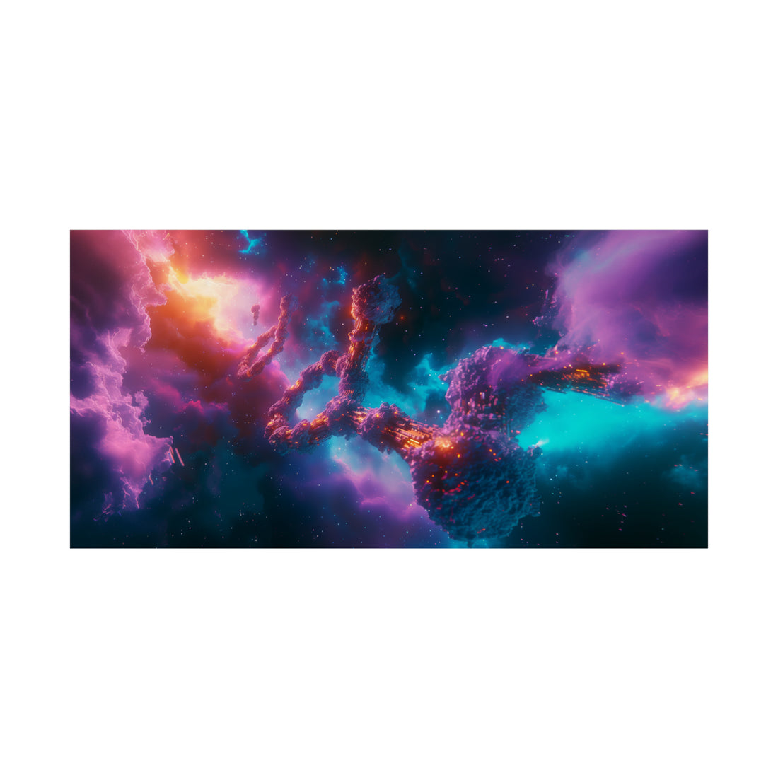 Vibrant Space Scene Matte Horizontal Poster