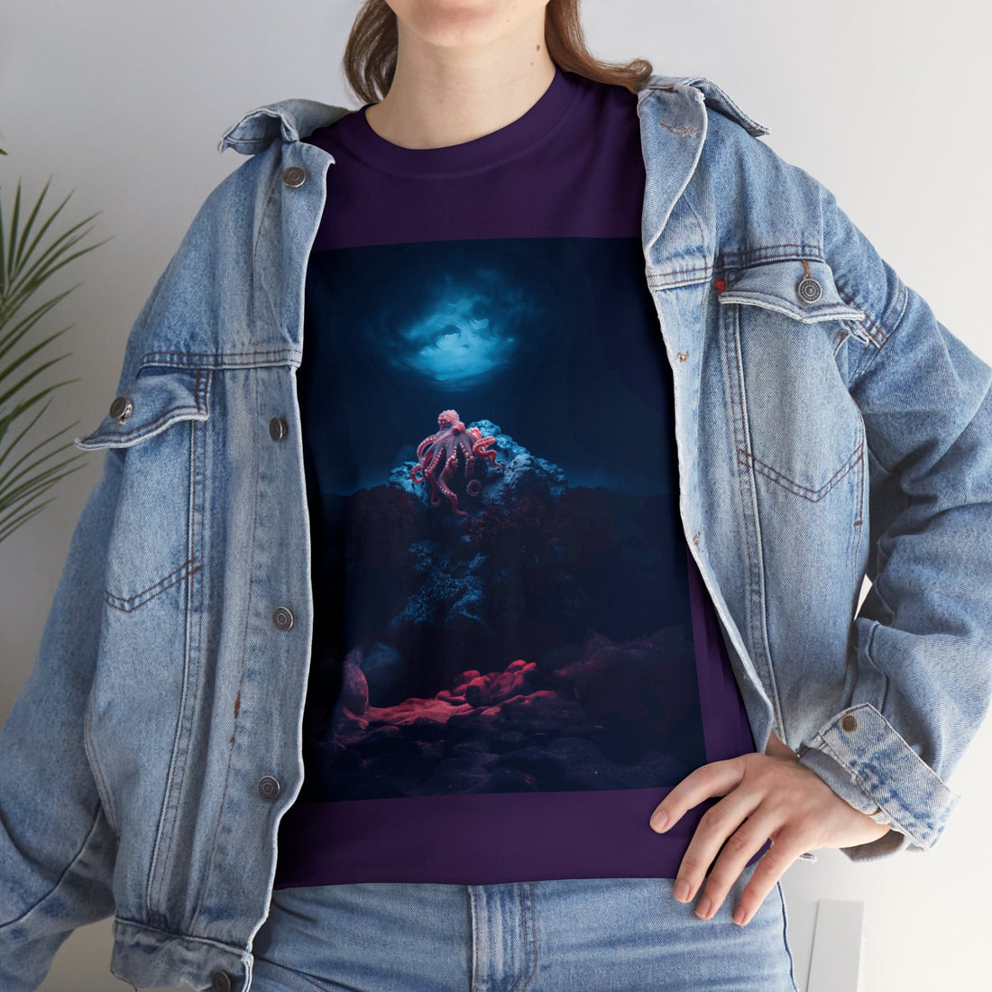 Dark Octopus Garden Camiseta unisex de algodón pesado