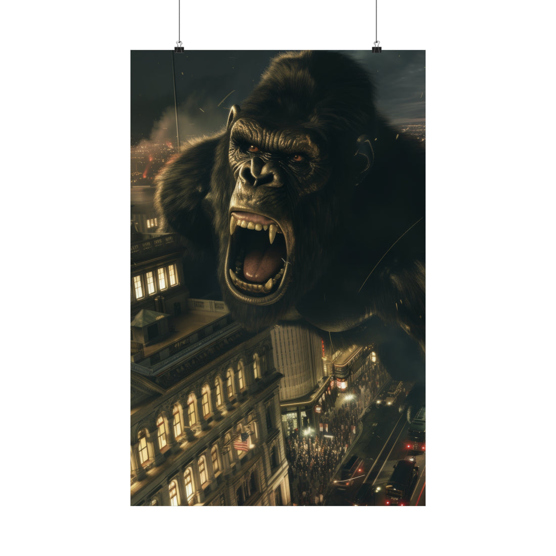 King Kong City Attack Matte Vertical Poster