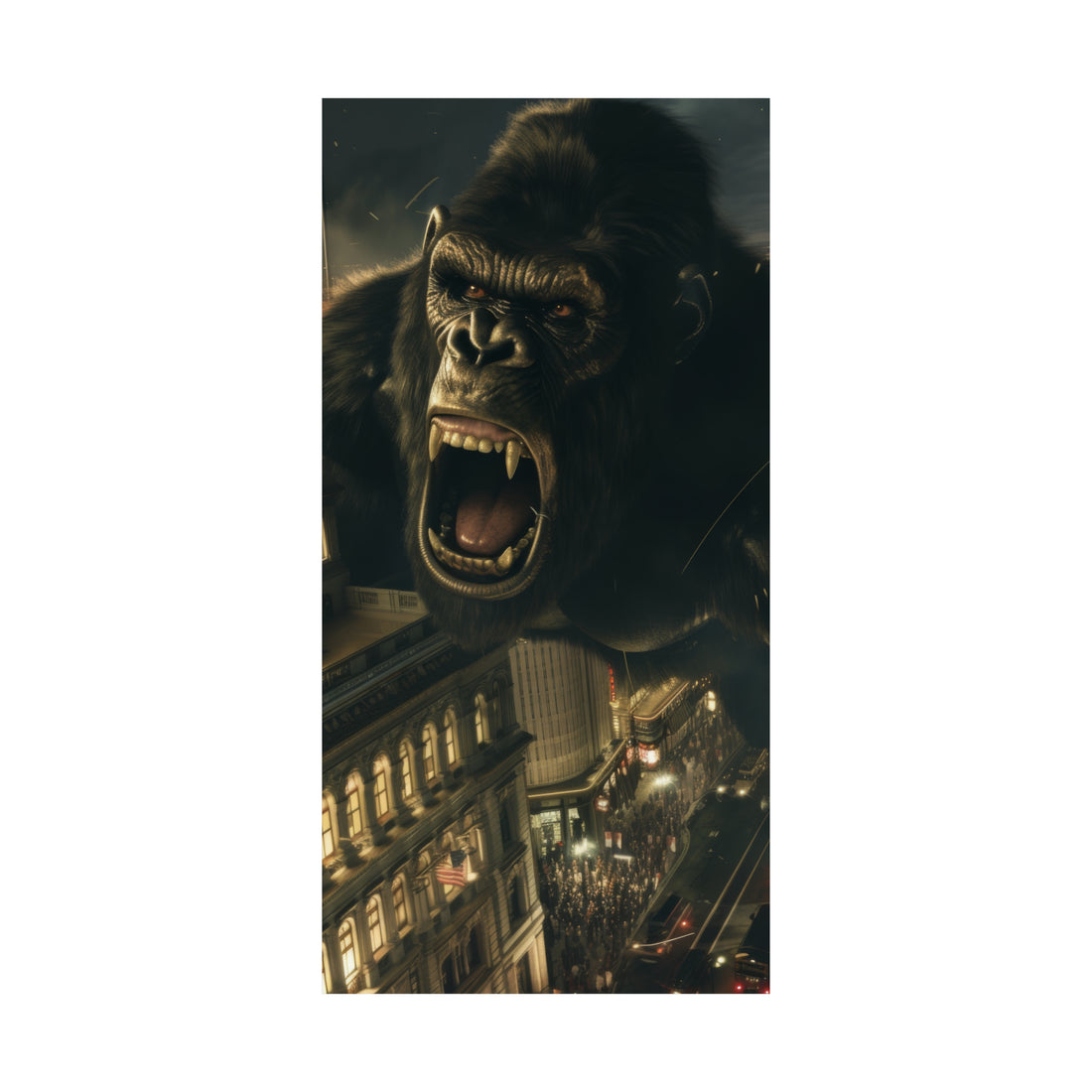 King Kong City Attack Matte Vertical Poster