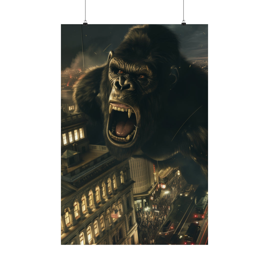 King Kong City Attack Matte Vertical Poster