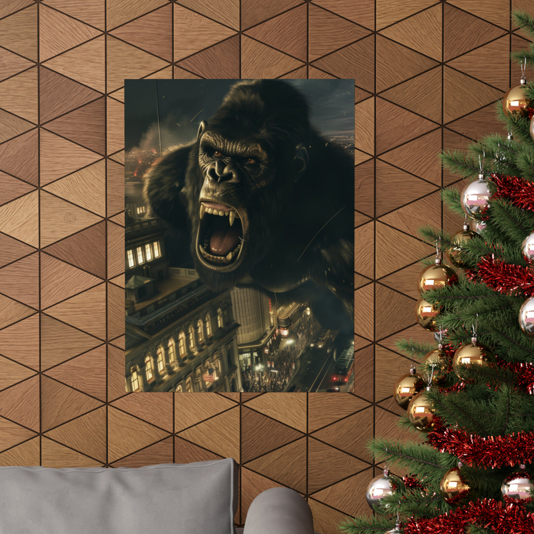 King Kong City Attack Matte Vertical Poster