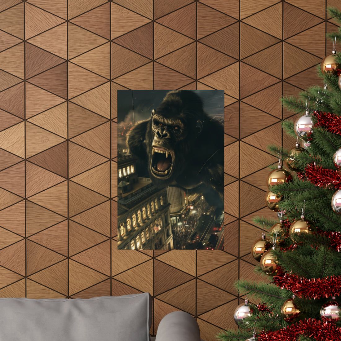 King Kong City Attack Matte Vertical Poster