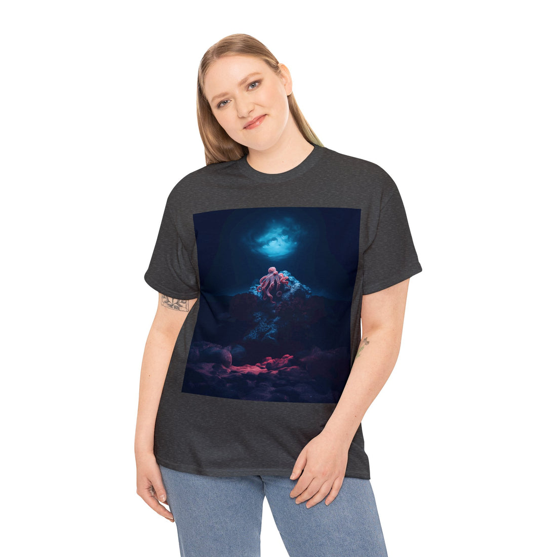 Dark Octopus Garden Camiseta unisex de algodón pesado