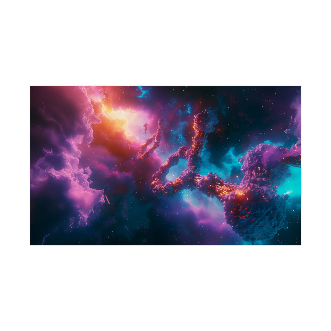 Vibrant Space Scene Matte Horizontal Poster