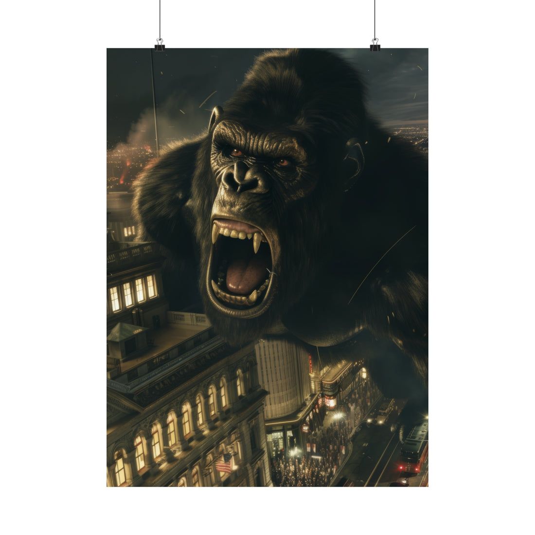 King Kong City Attack Matte Vertical Poster