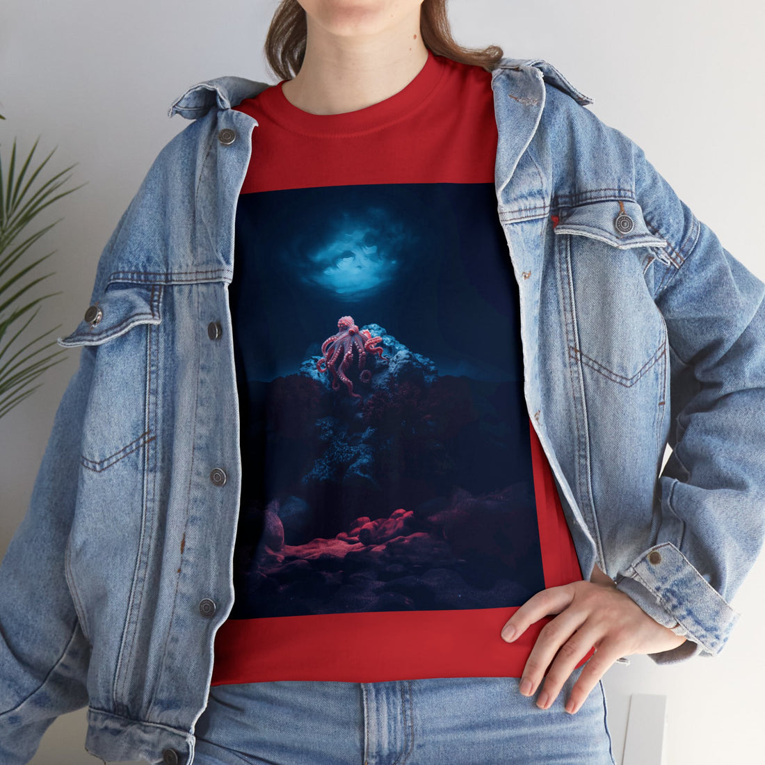 Dark Octopus Garden Camiseta unisex de algodón pesado