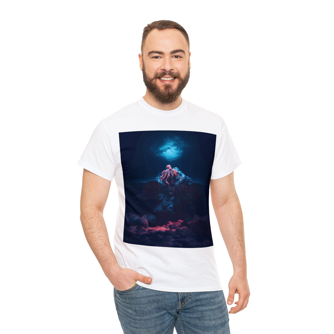 Dark Octopus Garden Camiseta unisex de algodón pesado