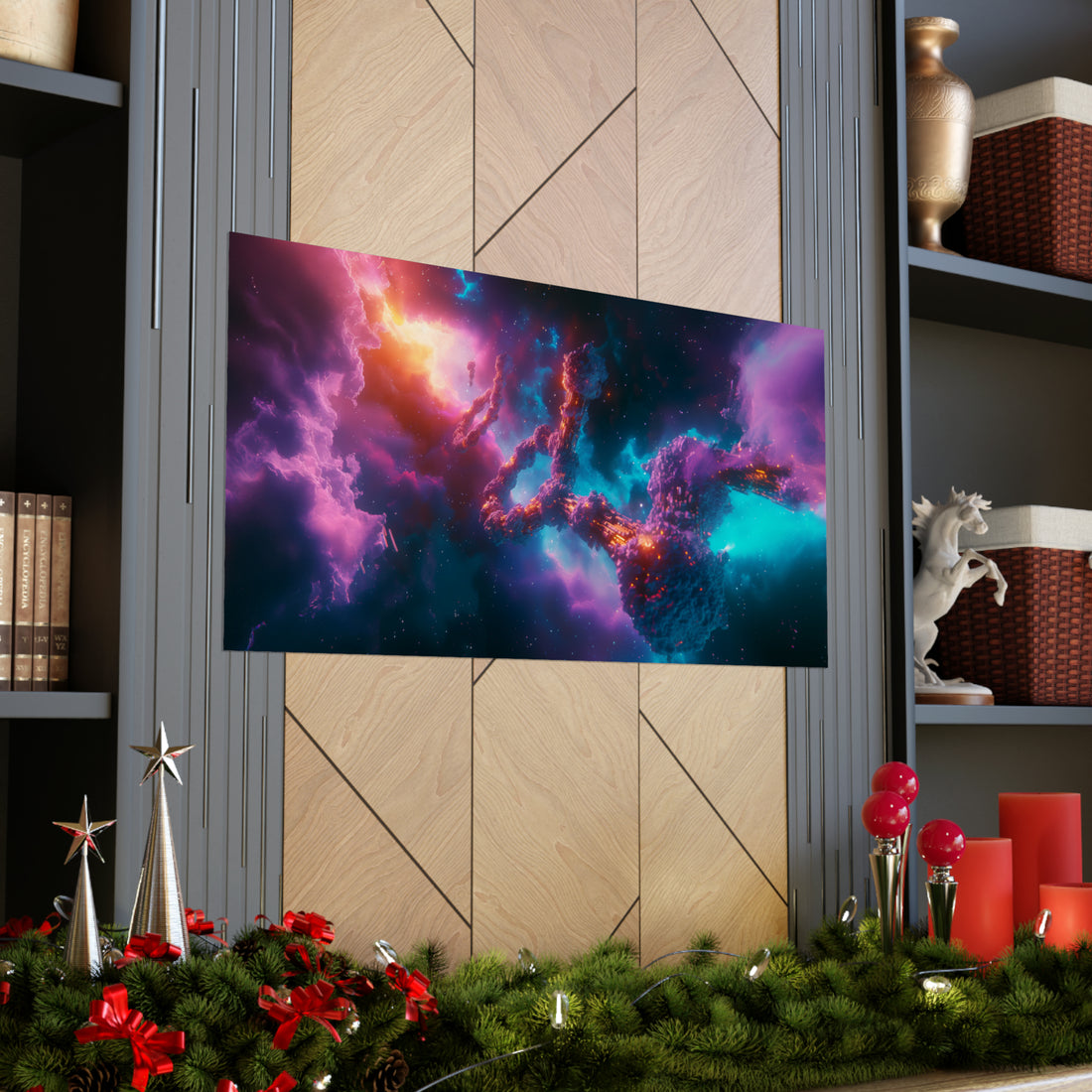 Vibrant Space Scene Matte Horizontal Poster