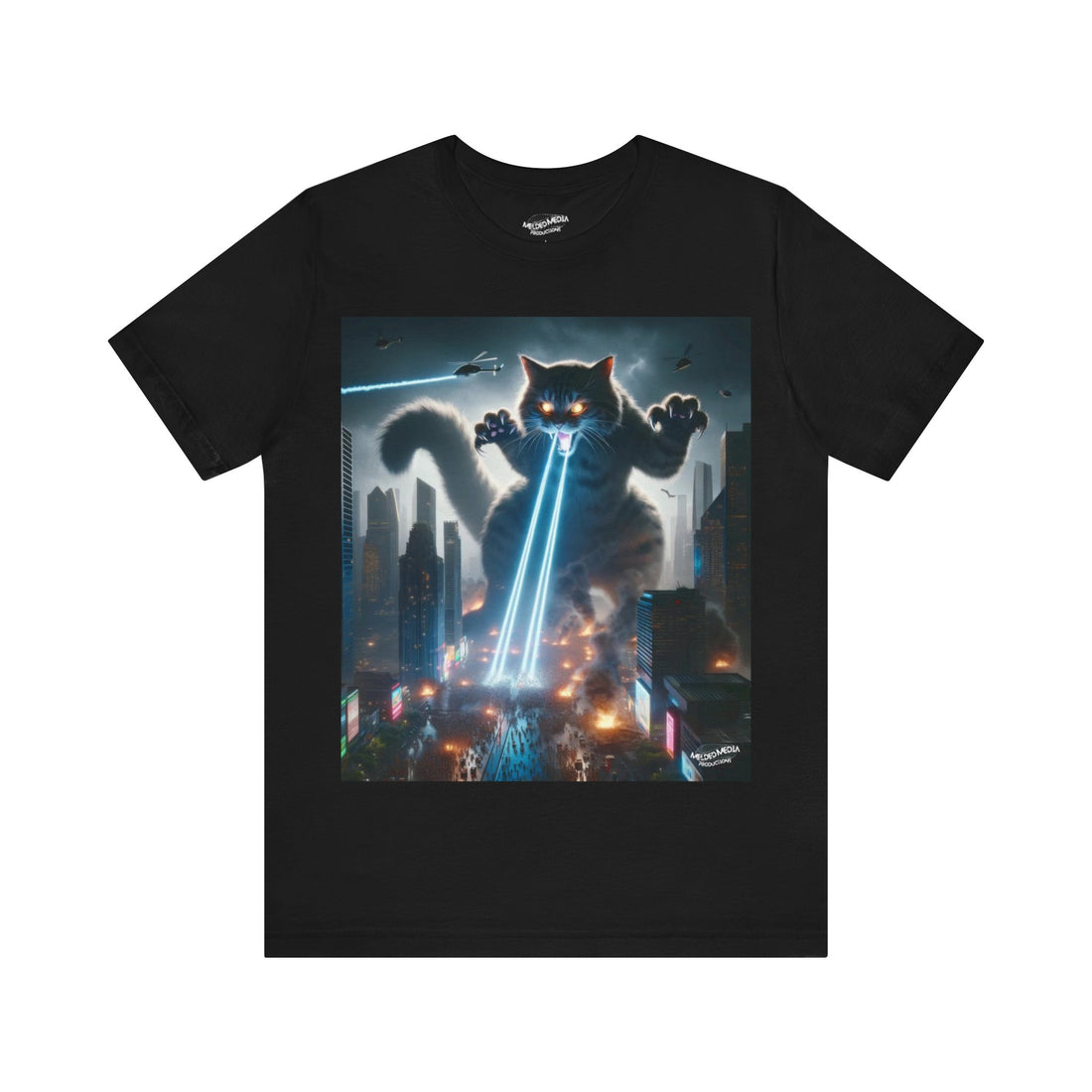 Cat Monster City Attack Unisex Short Sleeve Tee