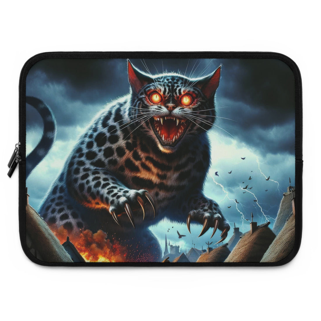 Cat Monster Village Attack Laptop Sleeve