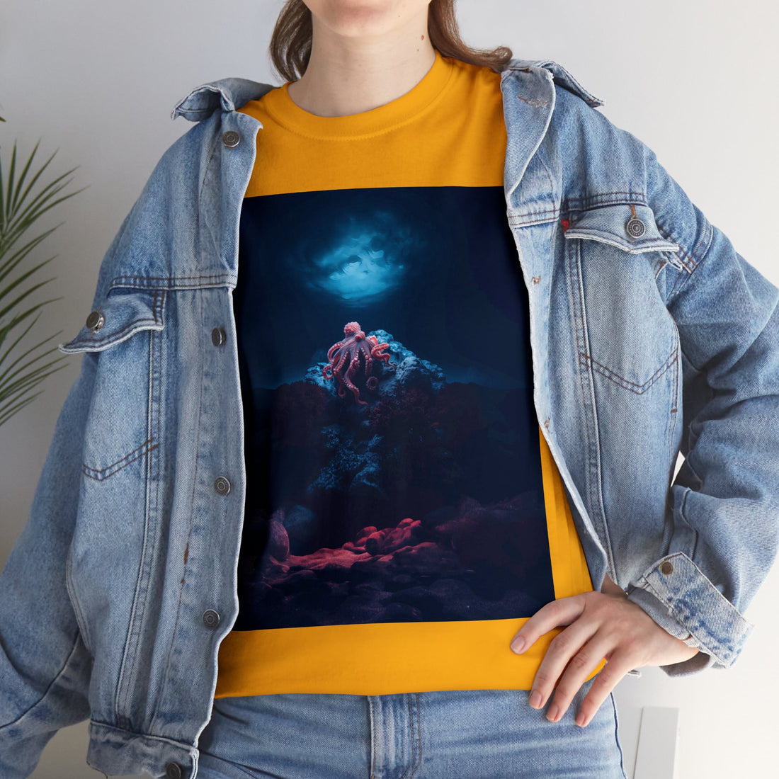 Dark Octopus Garden Camiseta unisex de algodón pesado