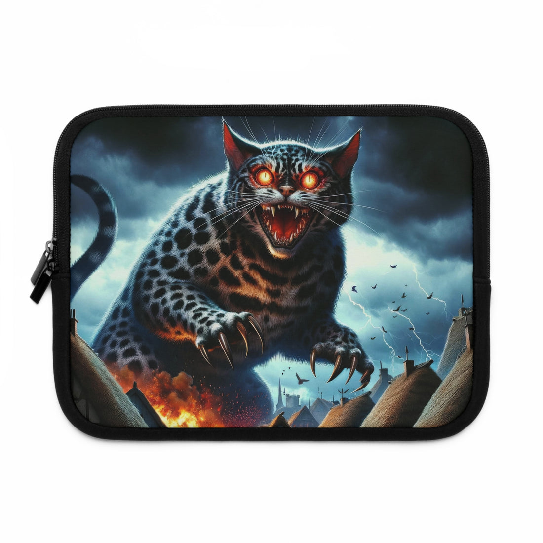 Cat Monster Village Attack Laptop Sleeve