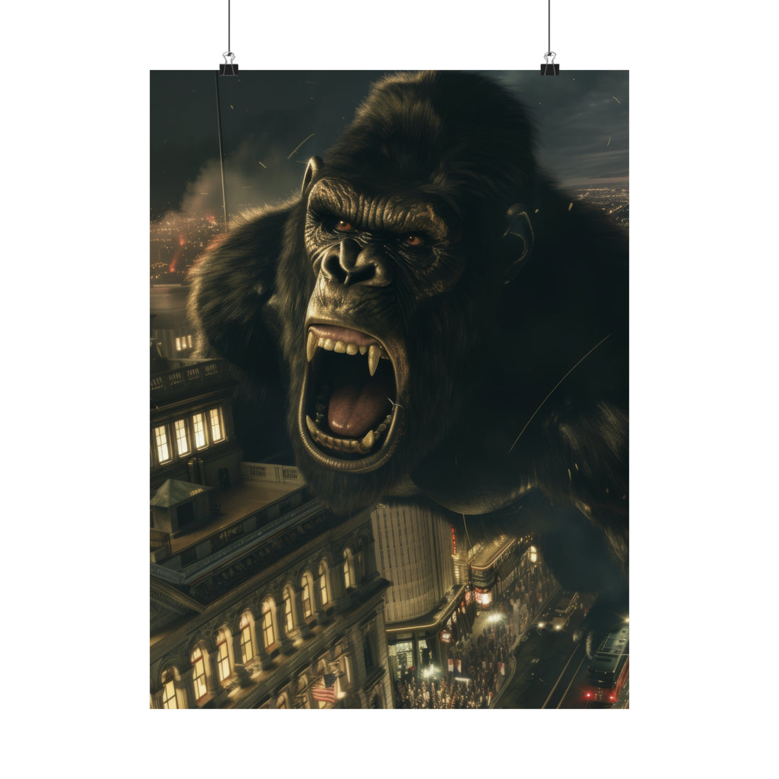 King Kong City Attack Matte Vertical Poster