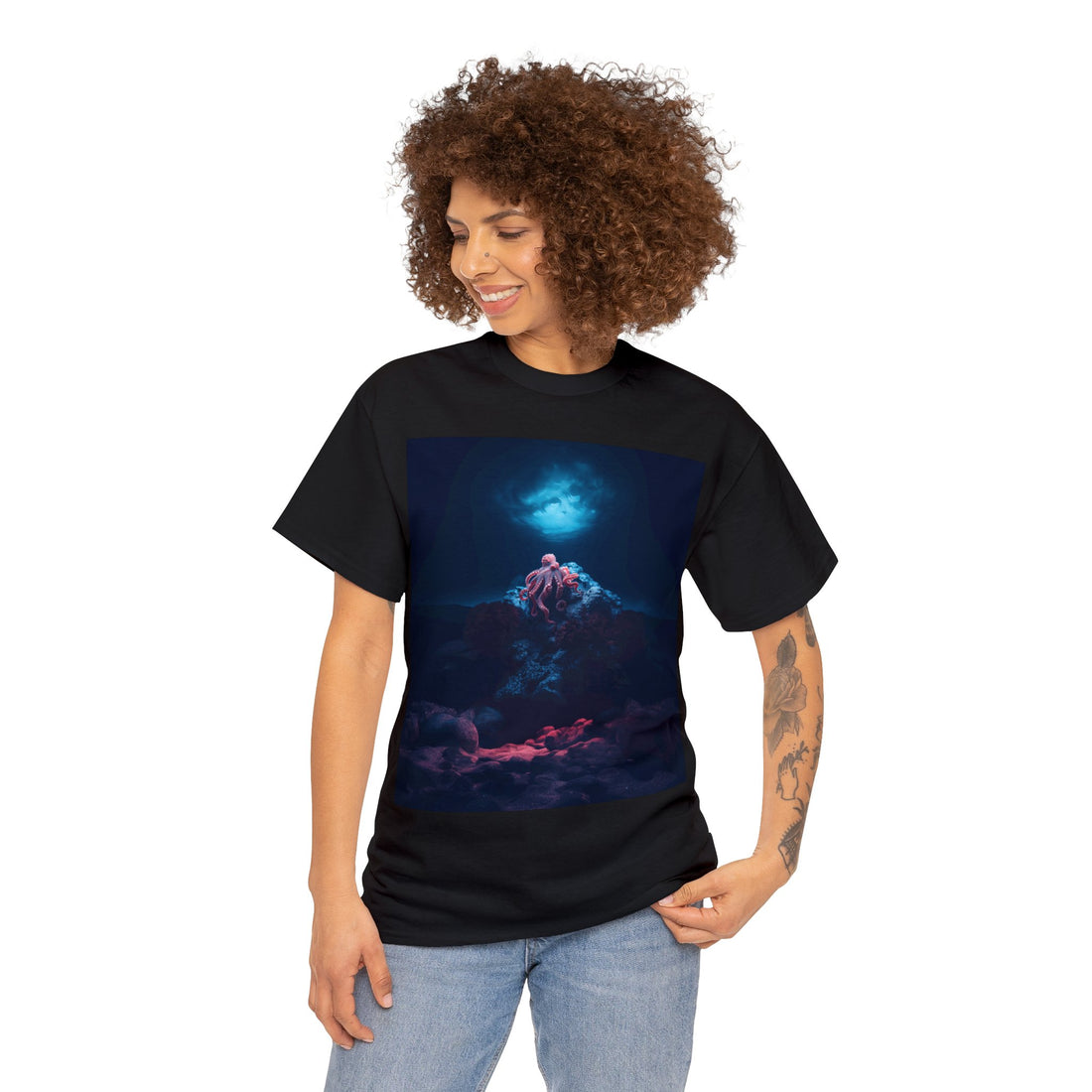 Dark Octopus Garden Camiseta unisex de algodón pesado