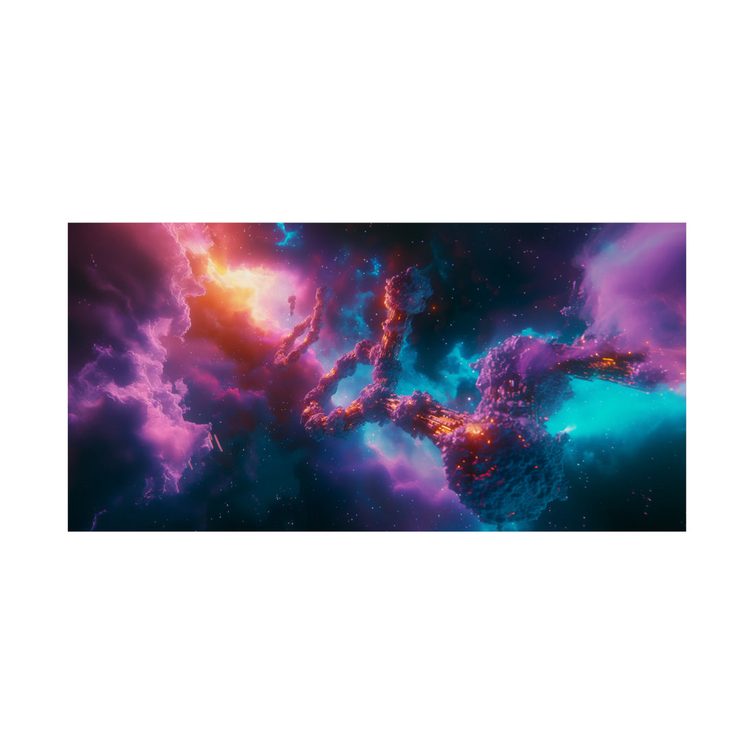 Vibrant Space Scene Matte Horizontal Poster