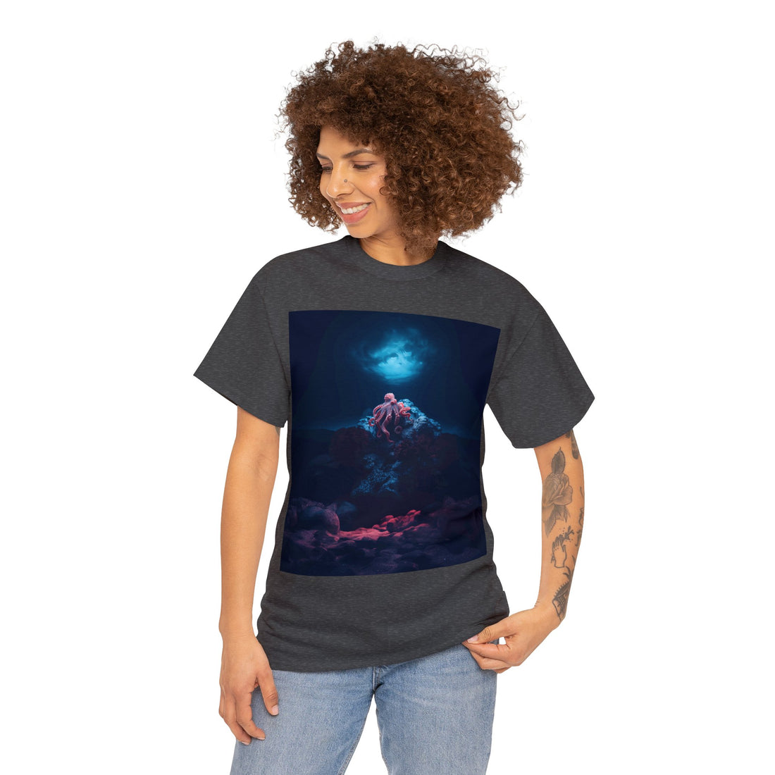 Dark Octopus Garden Camiseta unisex de algodón pesado