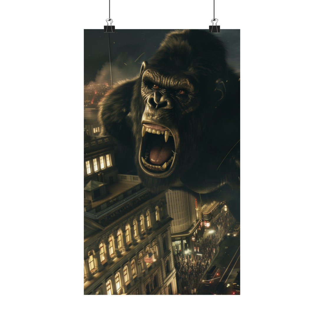 King Kong City Attack Matte Vertical Poster