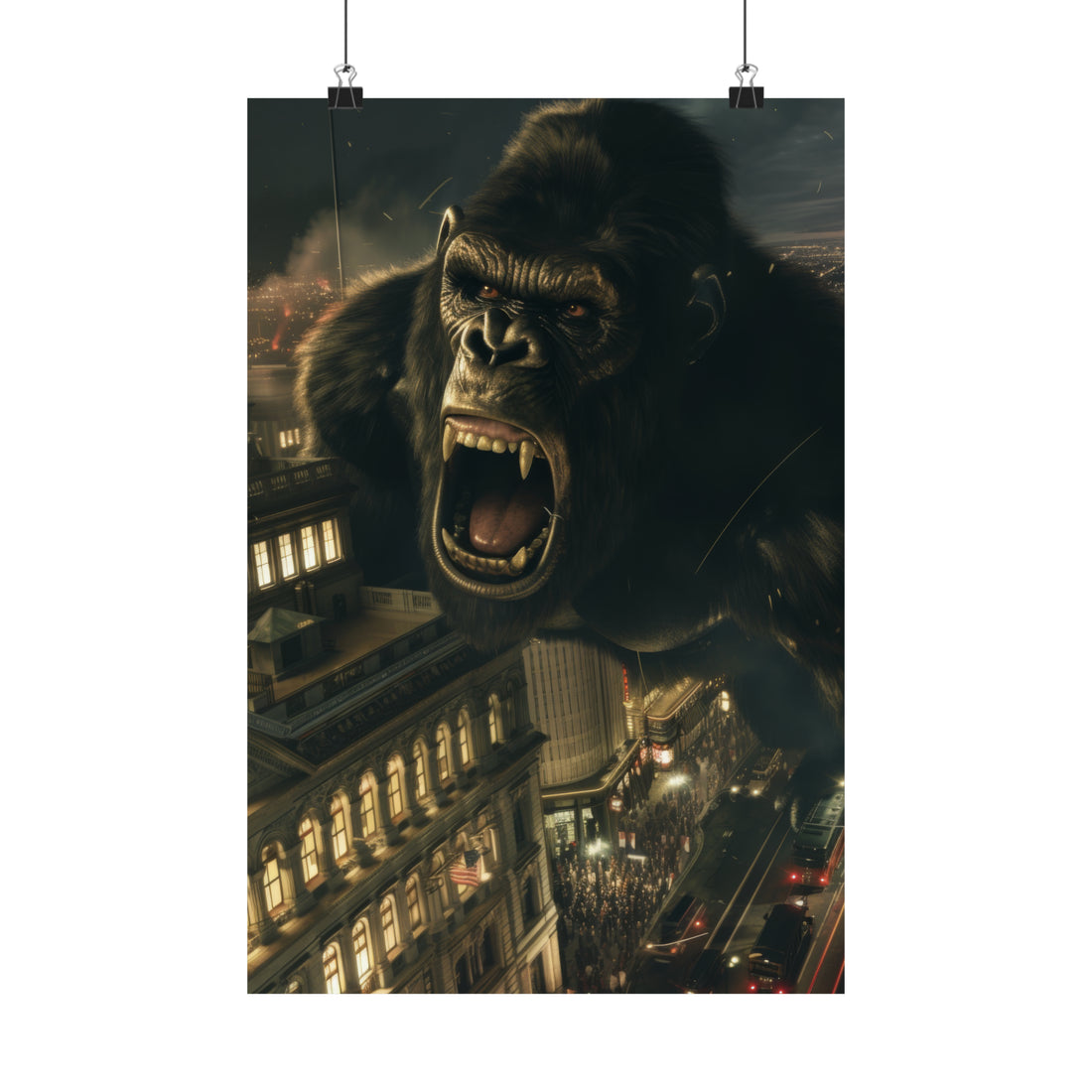 King Kong City Attack Matte Vertical Poster