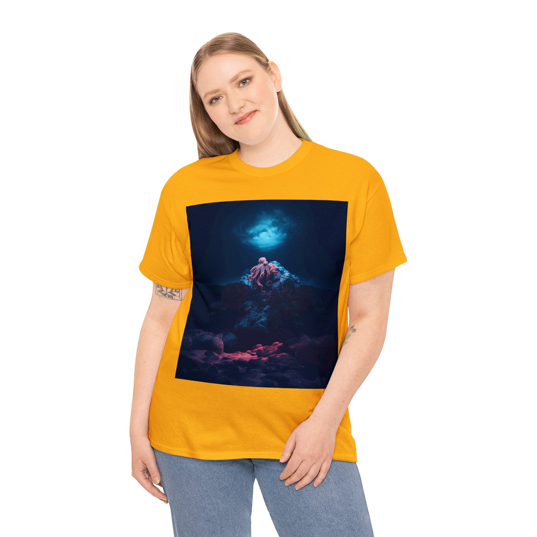 Dark Octopus Garden Camiseta unisex de algodón pesado