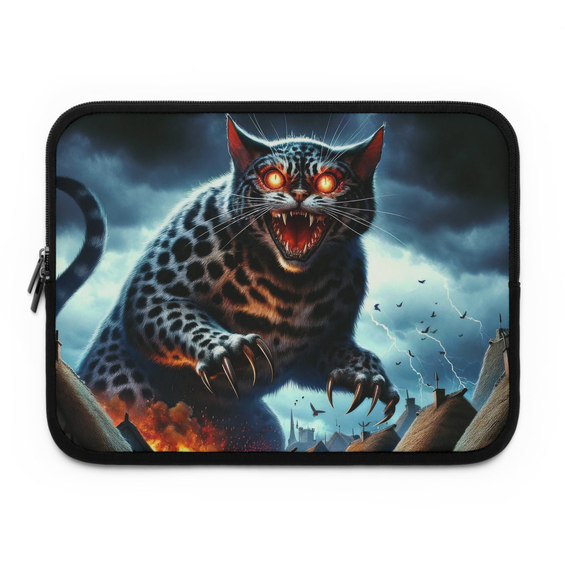 Cat Monster Village Attack Laptop Sleeve