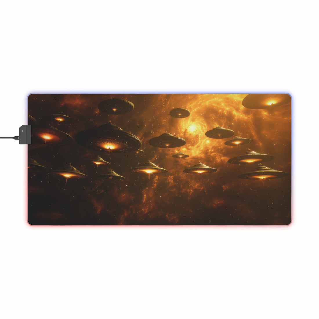 Alien Saucers LED Gaming Mouse Pad