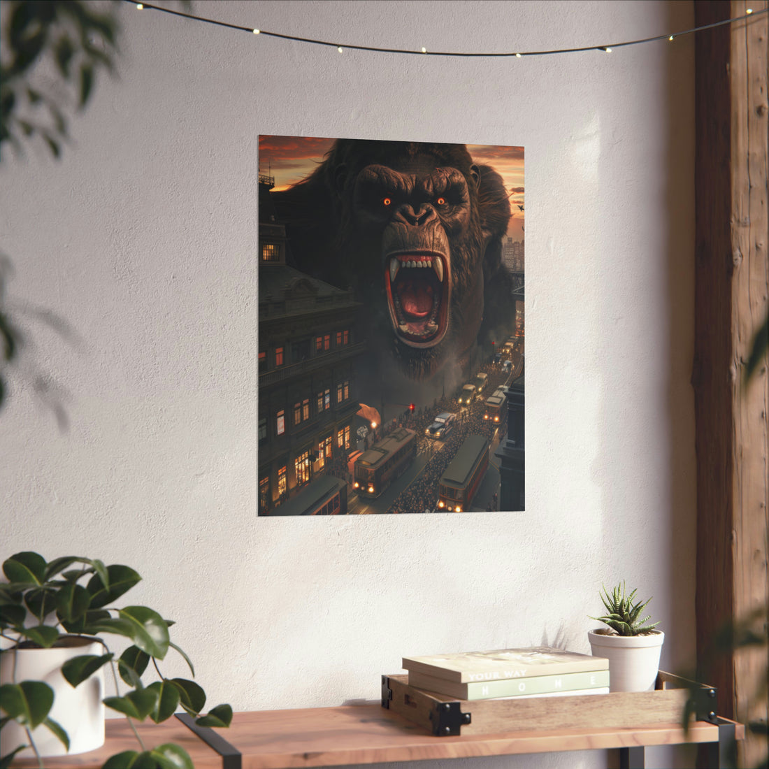 King Kong in the City Matte Vertical Poster