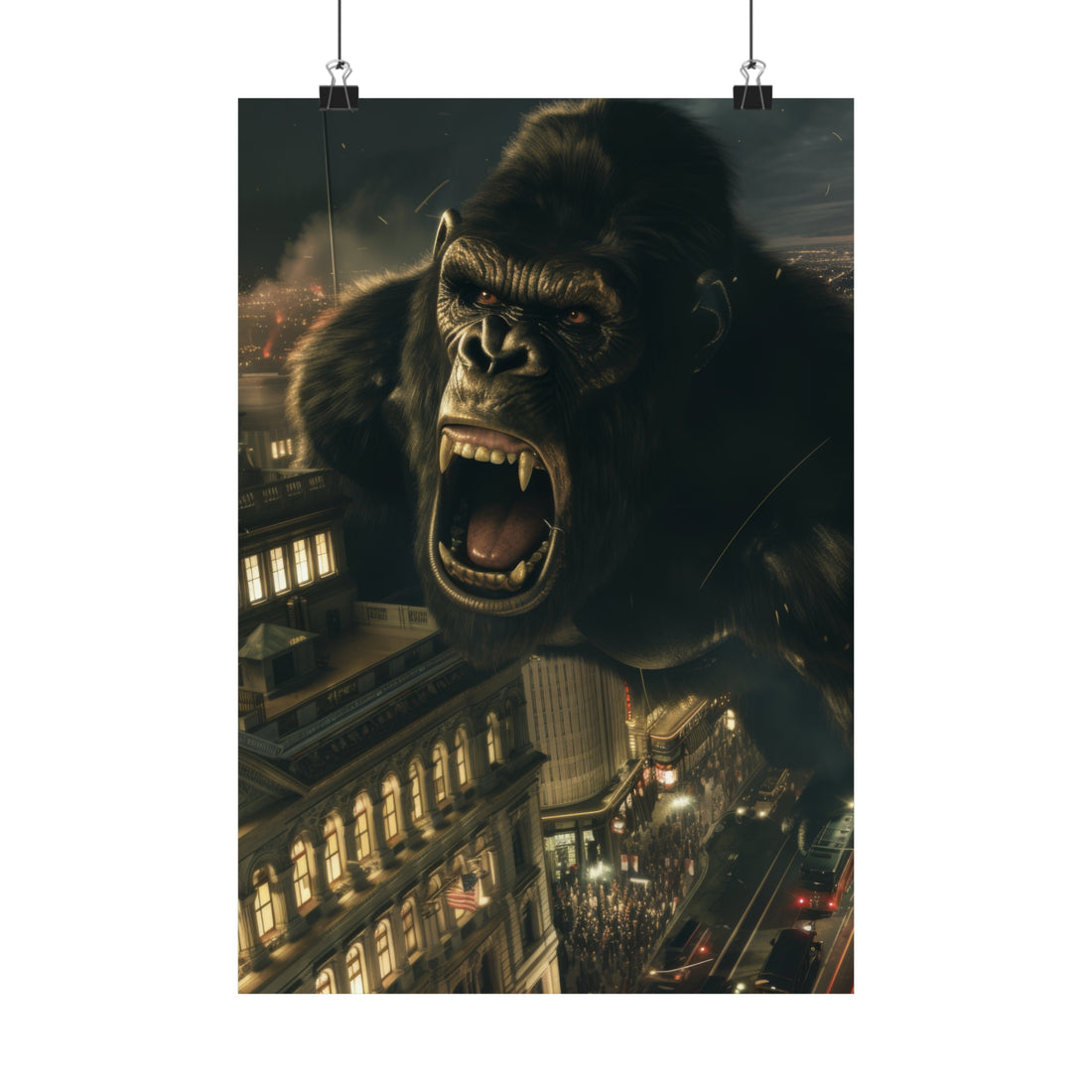 King Kong City Attack Matte Vertical Poster