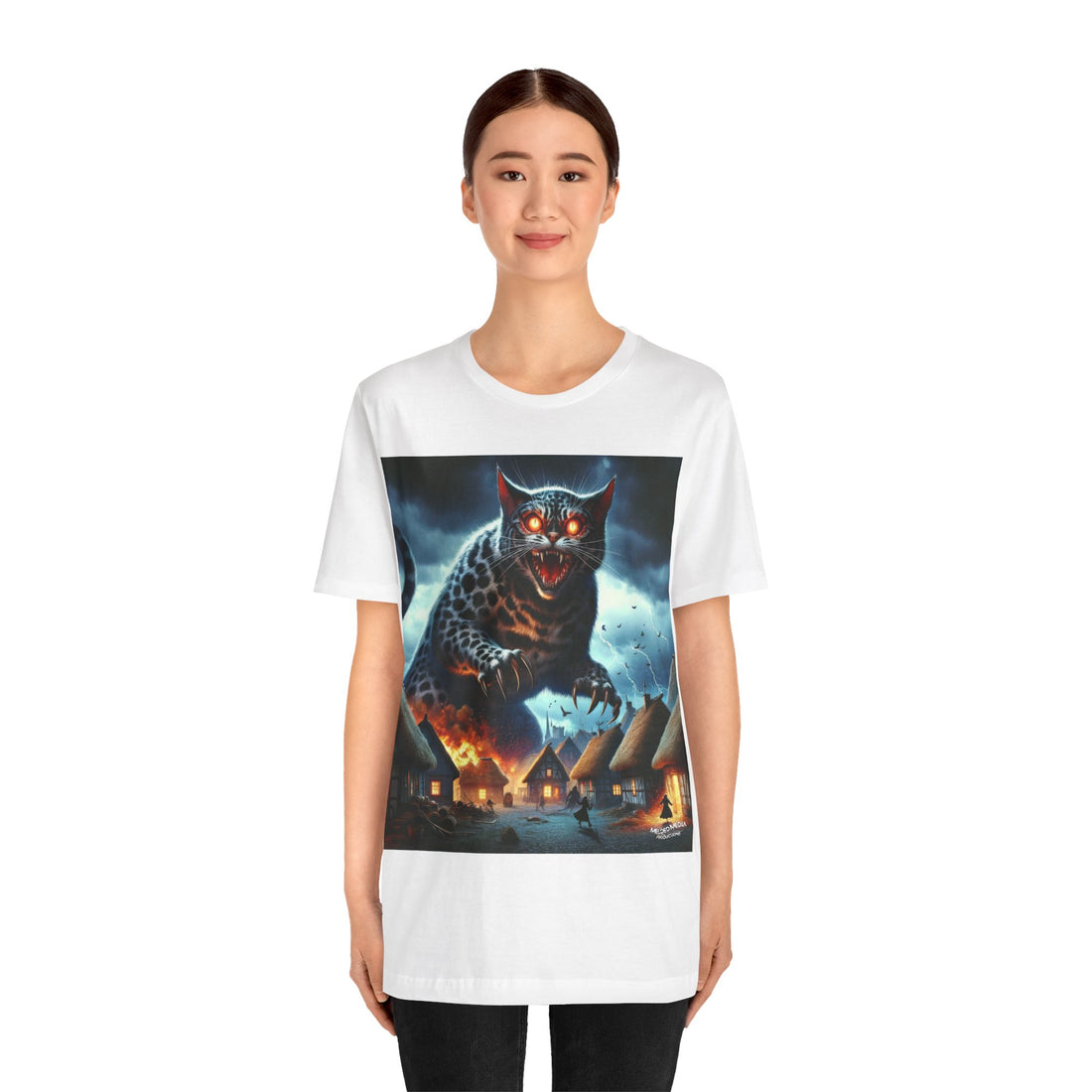 Cat Monster Village Attack Unisex Short Sleeve Tee