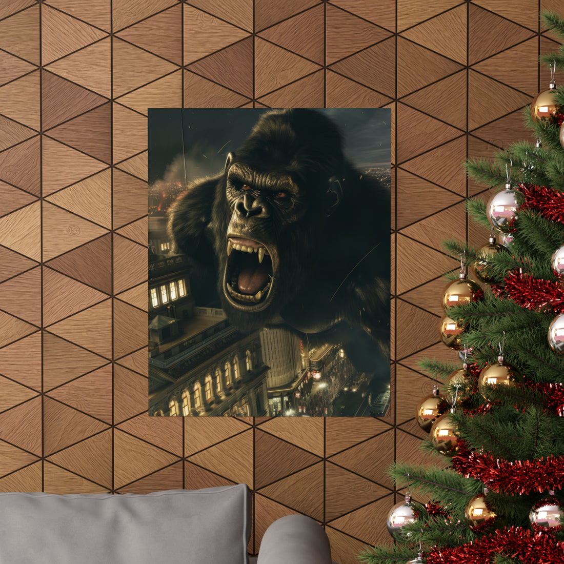 King Kong City Attack Matte Vertical Poster