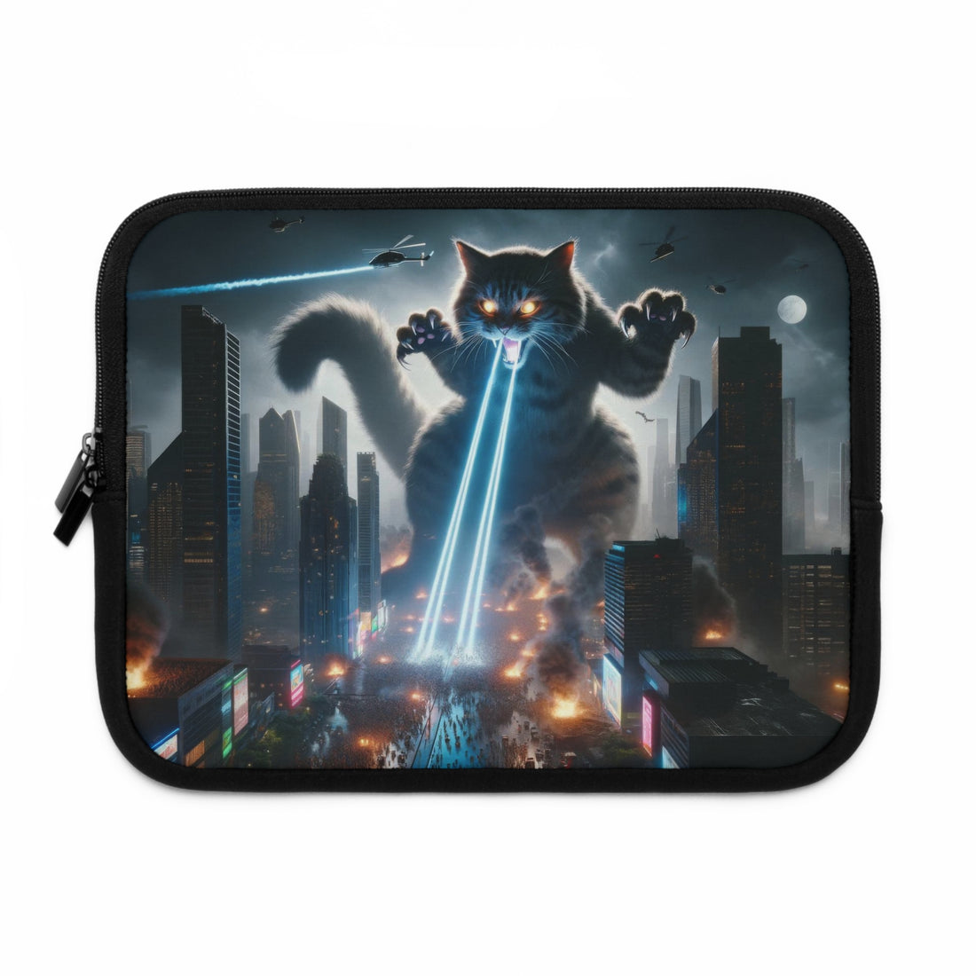 Cat Monster City Attack Laptop Sleeve