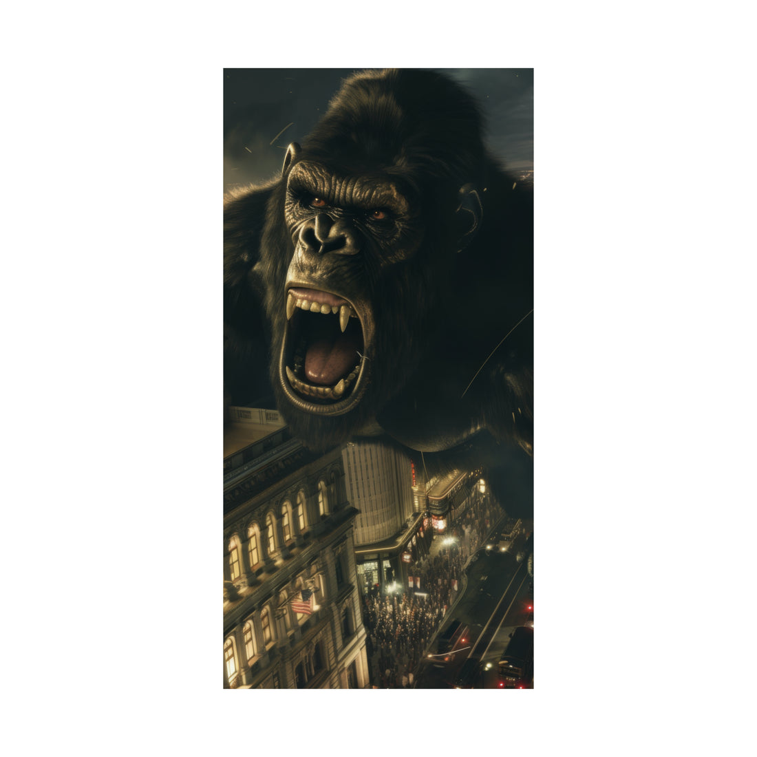 King Kong City Attack Matte Vertical Poster