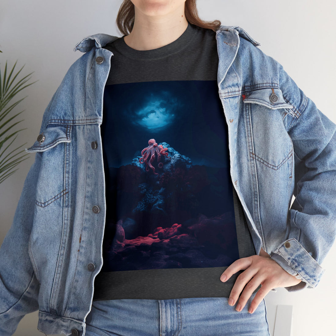 Dark Octopus Garden Camiseta unisex de algodón pesado