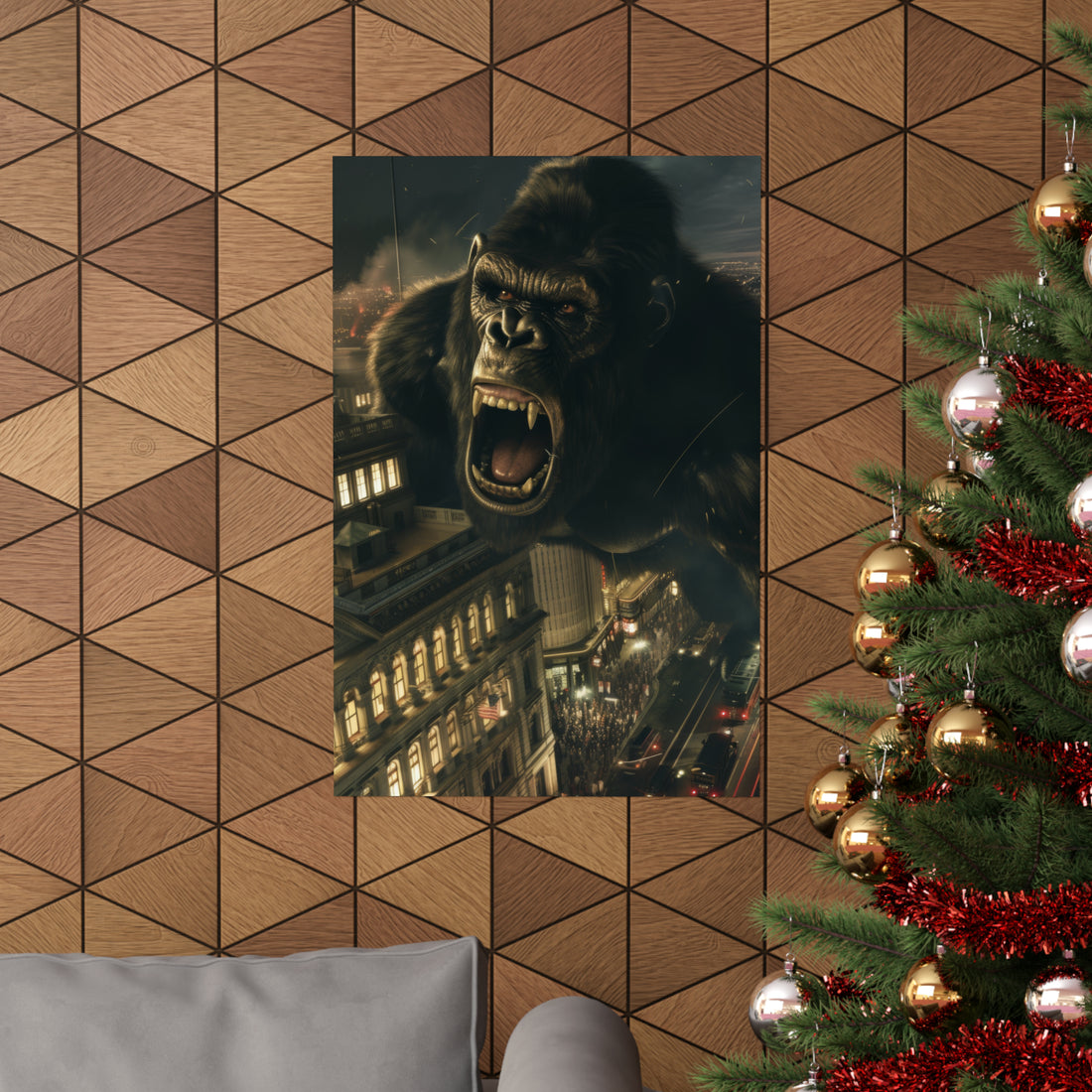 King Kong City Attack Matte Vertical Poster