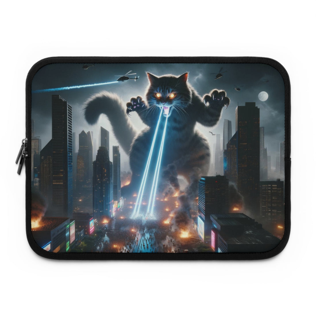 Cat Monster City Attack Laptop Sleeve