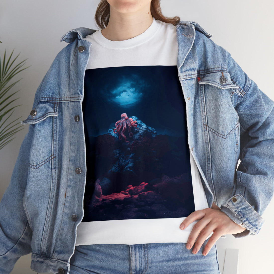 Dark Octopus Garden Camiseta unisex de algodón pesado