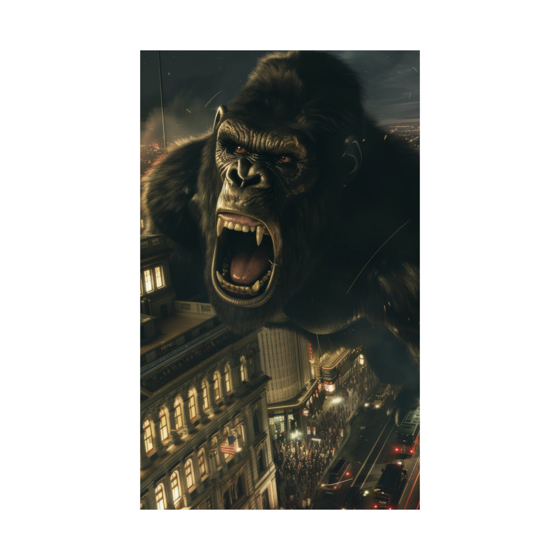 King Kong City Attack Matte Vertical Poster