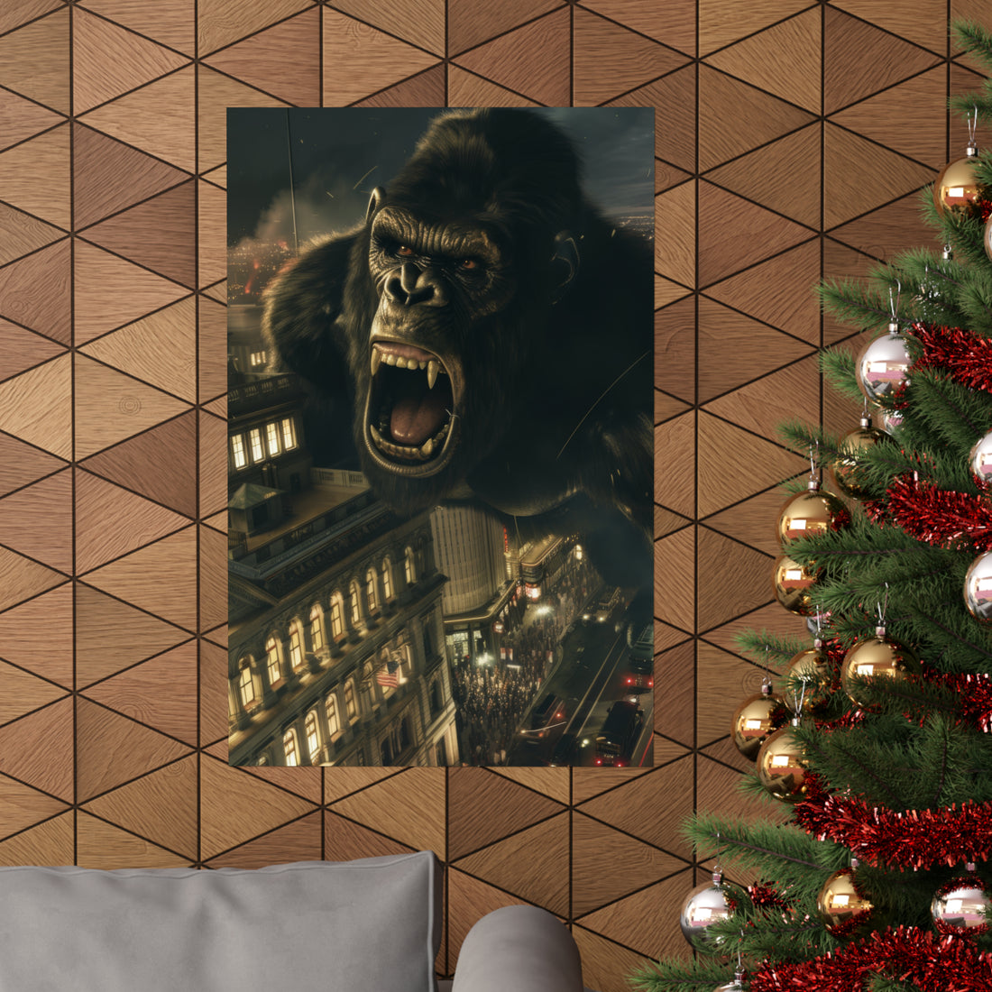 King Kong City Attack Matte Vertical Poster