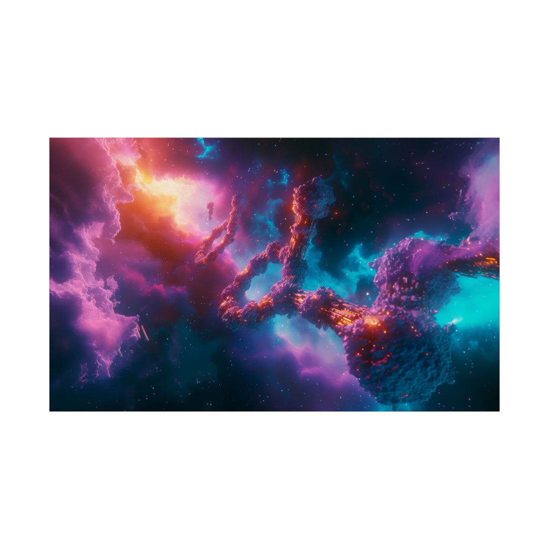 Vibrant Space Scene Matte Horizontal Poster