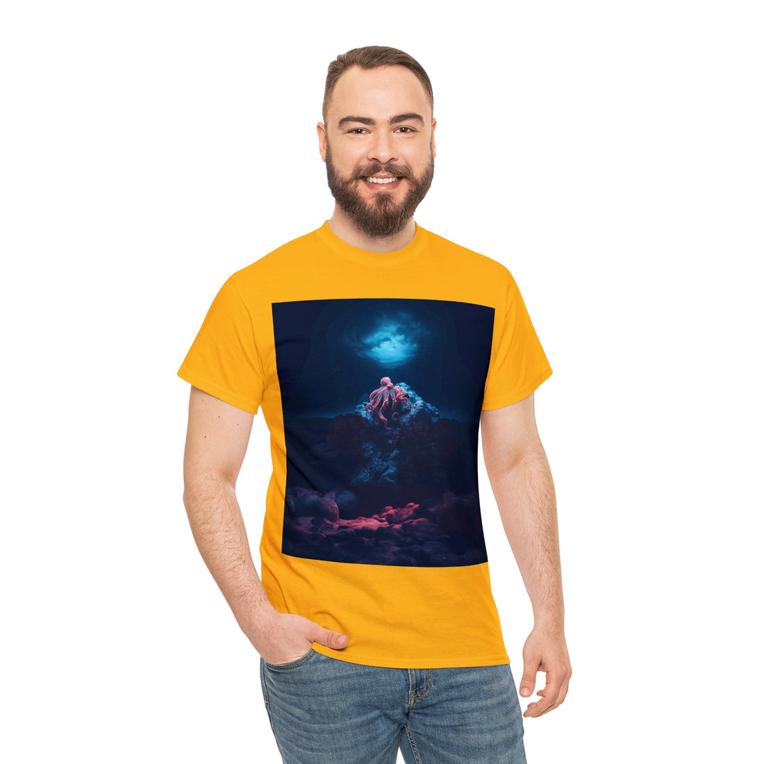 Dark Octopus Garden Camiseta unisex de algodón pesado