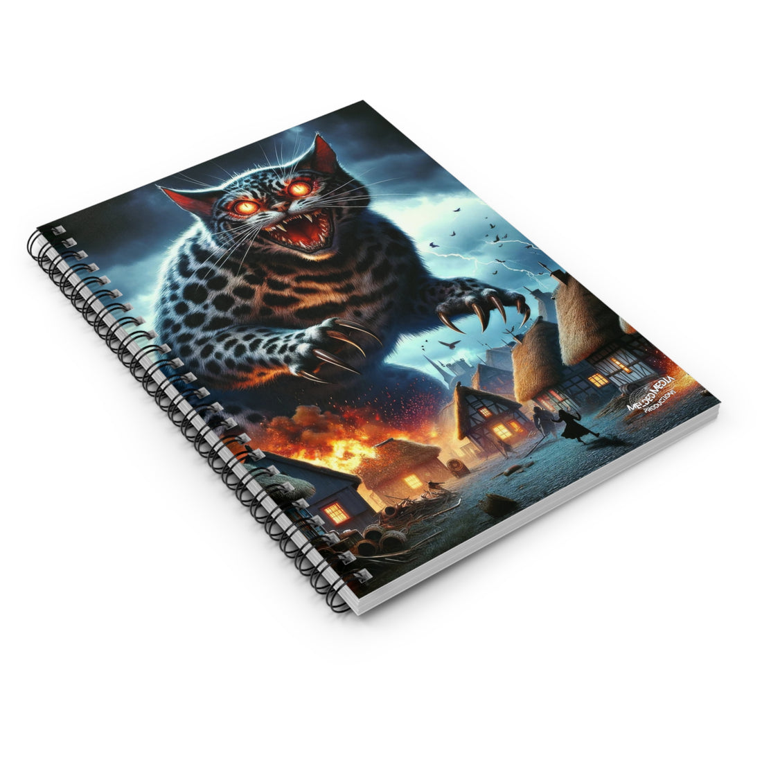 Cat Monster Village Attack Spiral Notebook