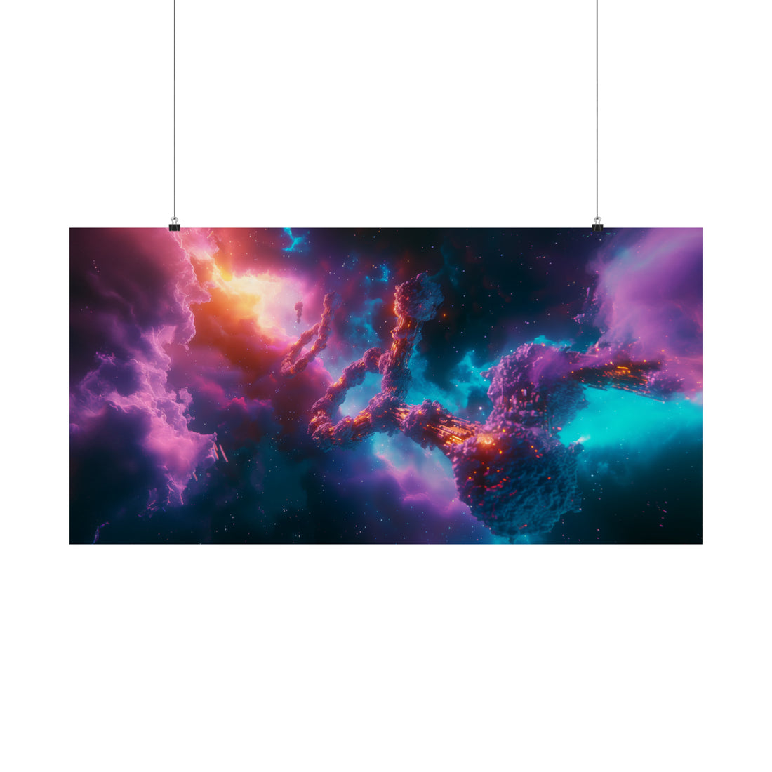 Vibrant Space Scene Matte Horizontal Poster