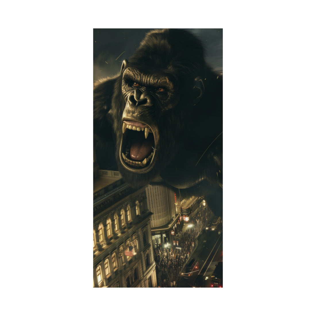 King Kong City Attack Matte Vertical Poster