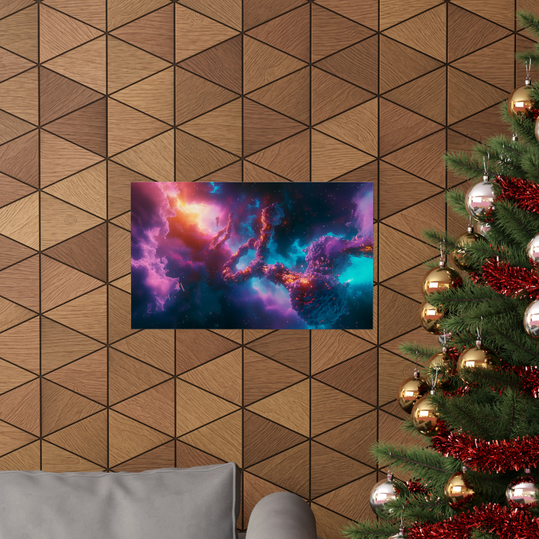 Vibrant Space Scene Matte Horizontal Poster