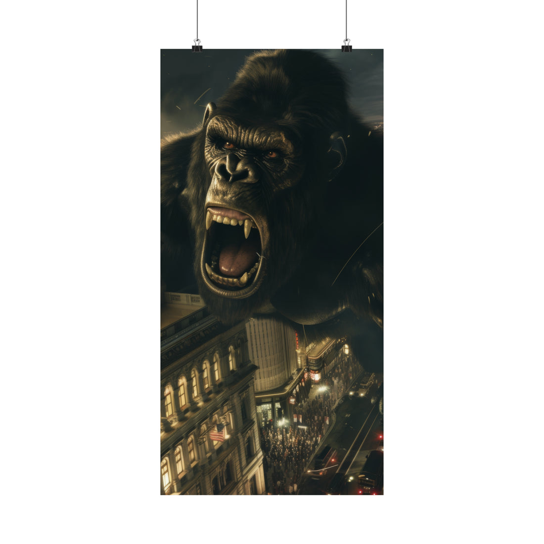 King Kong City Attack Matte Vertical Poster